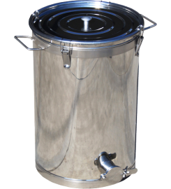 Bucket for honey Stainless steel 57L-80KG with Stainless steel valve and buckle